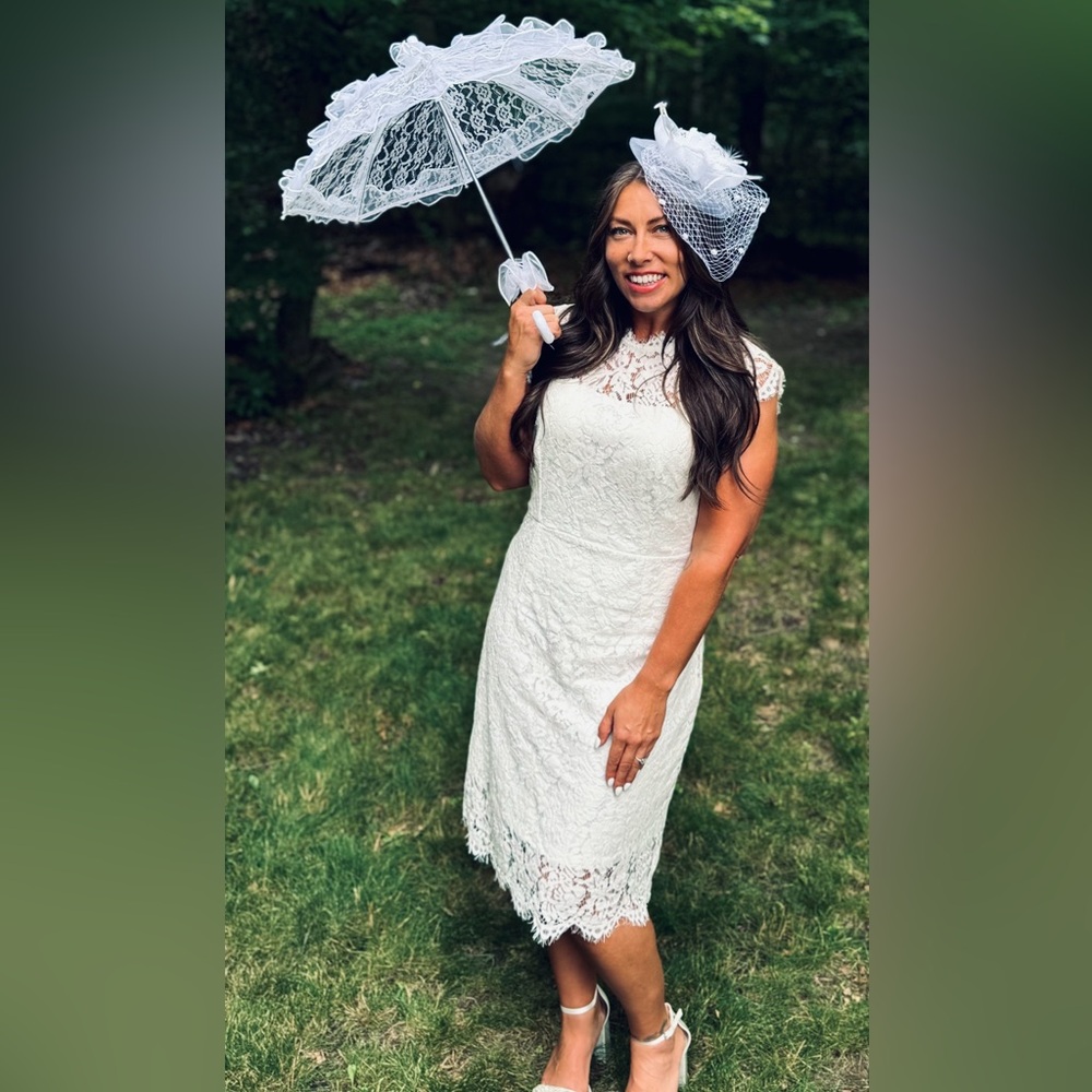 White Lace Floral Dress